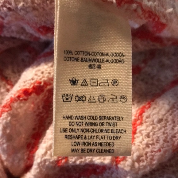 Free People NEW Striped Sweater Oversized Red Stripes Loose Knit Medium - Picture 6 of 8